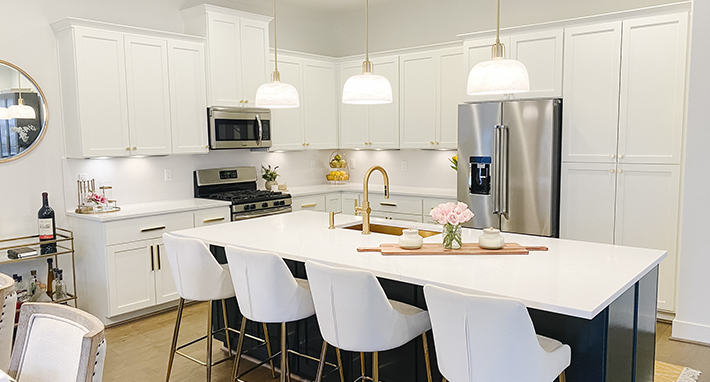 white painted cabinets by Woodland Construction Group